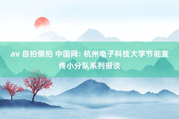 av 自拍偷拍 中国网: 杭州电子科技大学节能宣传小分队系列报谈