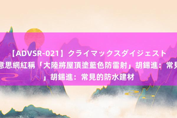 【ADVSR-021】クライマックスダイジェスト 姦鬼 ’10 好意思網紅稱「大陸將屋頂塗藍色防雷射」　胡錫進：常見的防水建材