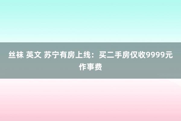 丝袜 英文 苏宁有房上线：买二手房仅收9999元作事费