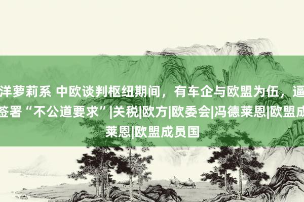 洋萝莉系 中欧谈判枢纽期间，有车企与欧盟为伍，逼中方签署“不公道要求”|关税|欧方|欧委会|冯德莱恩|欧盟成员国