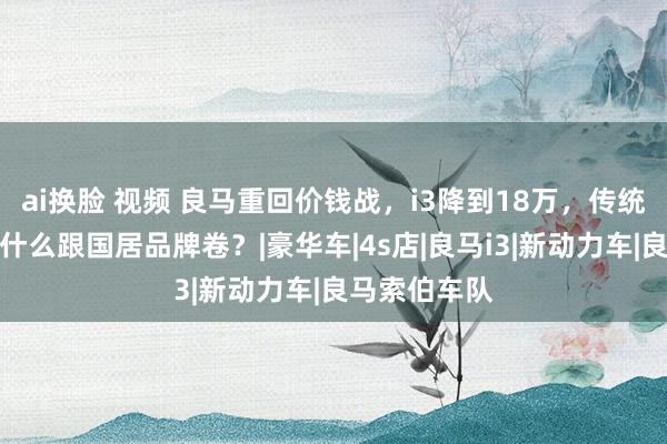 ai换脸 视频 良马重回价钱战，i3降到18万，传统大厂们该拿什么跟国居品牌卷？|豪华车|4s店|良马i3|新动力车|良马索伯车队