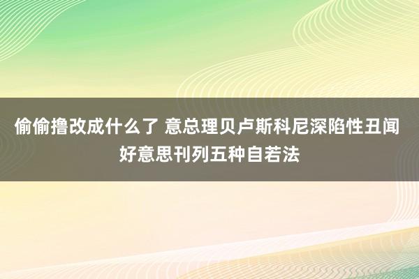 偷偷撸改成什么了 意总理贝卢斯科尼深陷性丑闻 好意思刊列五种自若法