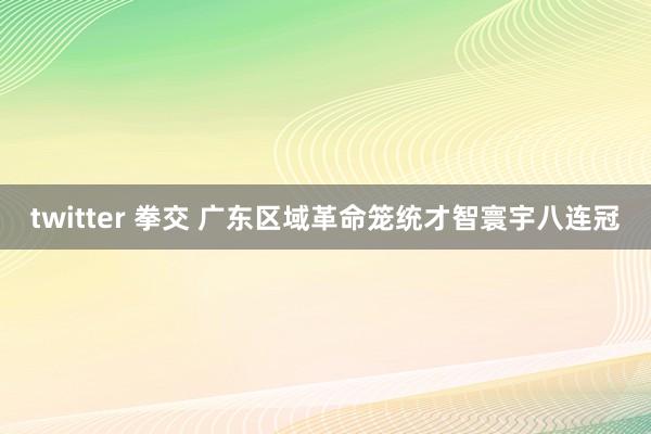 twitter 拳交 广东区域革命笼统才智寰宇八连冠